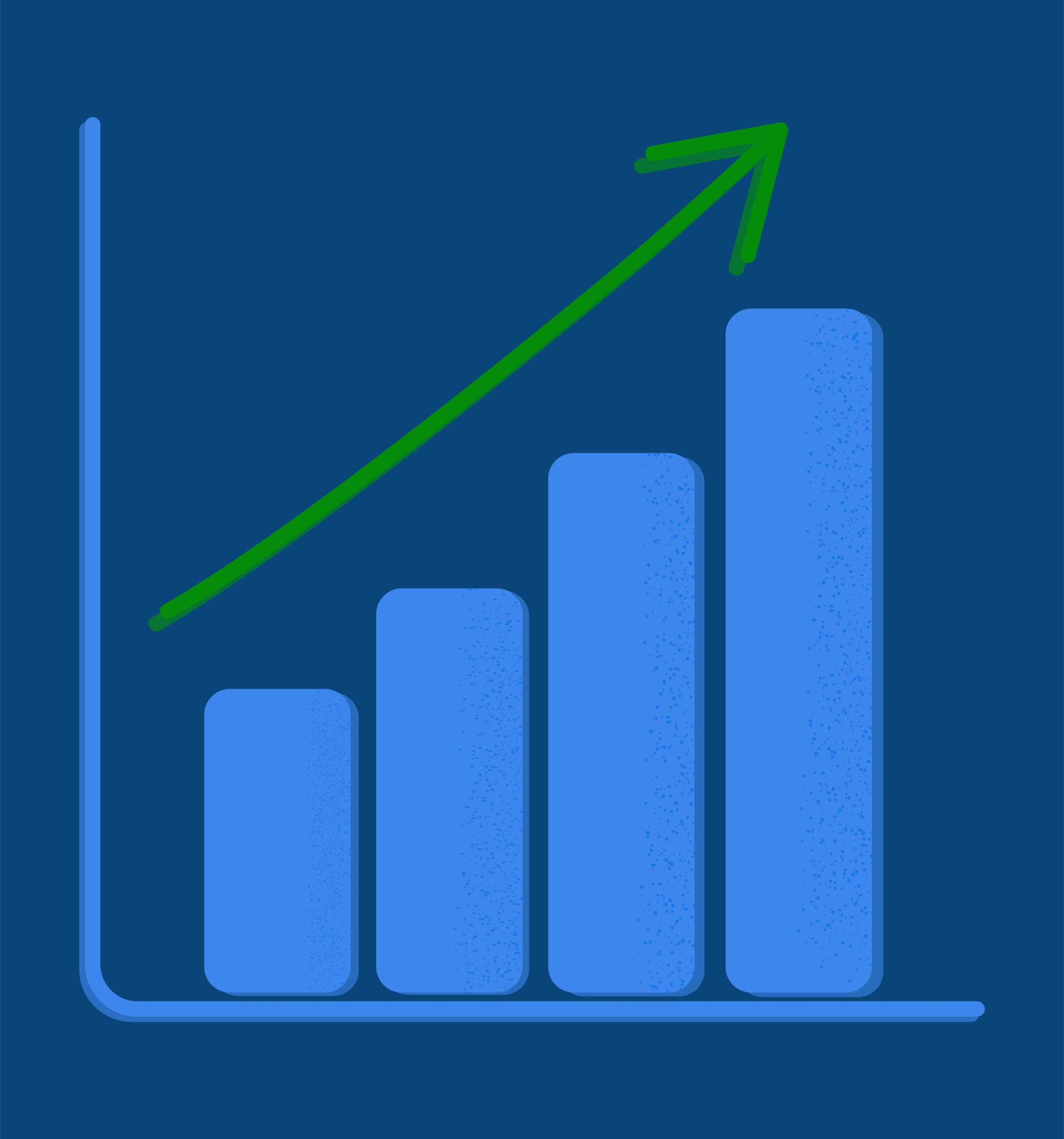 A chart showing a steady upward trend of monthly recurring revenue, indicating business health and growth.